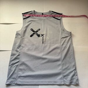 Gray Sleeveless Graphic Top